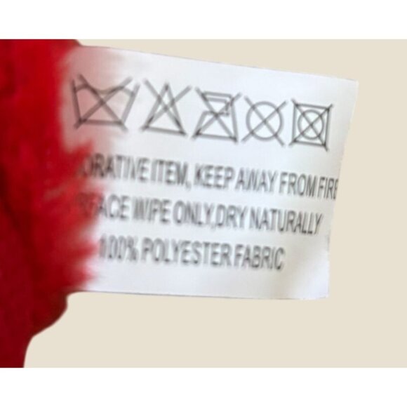 Red & White Christmas Stocking 100% Polyester Fabric Decorative Holiday Hanging - Picture 2 of 5